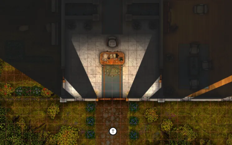 Open door with light spill