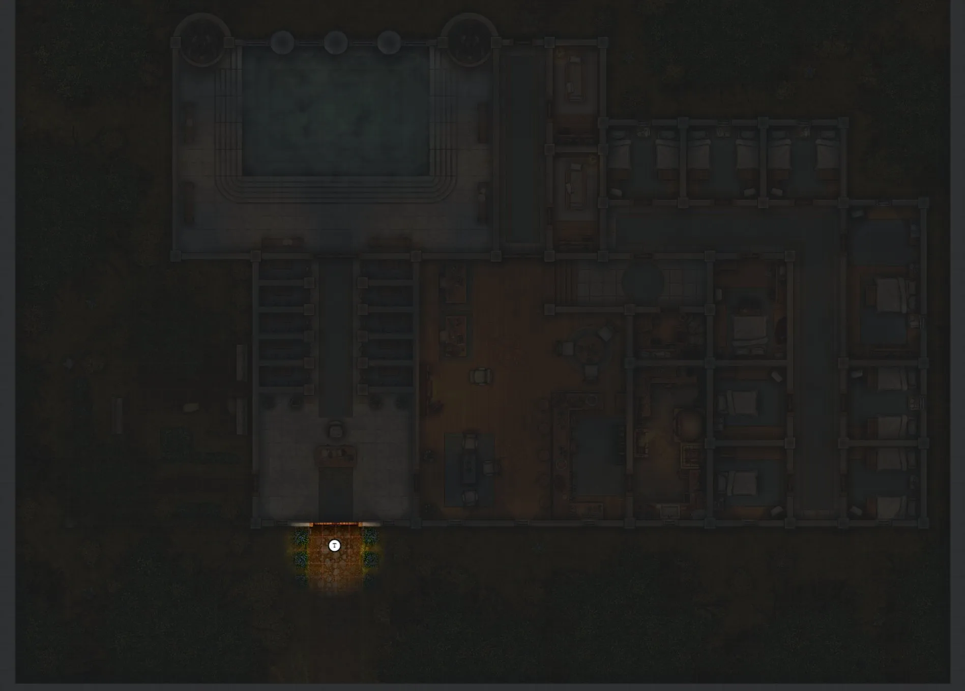 Village with FOW and LoS, ambient light off
